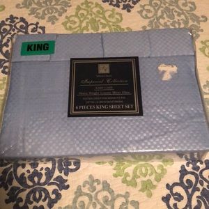 NWT Micro Check Imperial Collection King Sheet Set